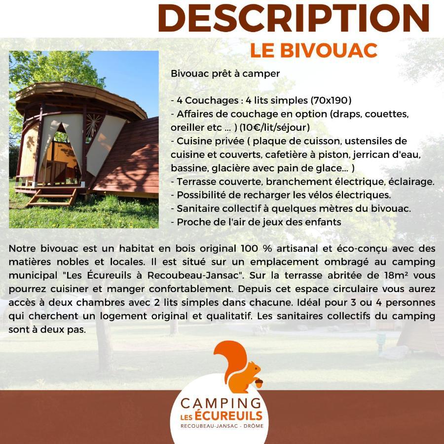 Habitat Createur - Hebergements Insolites Au Camping Municipal "Les Ecureuils" Recoubeau-Jansac Dış mekan fotoğraf